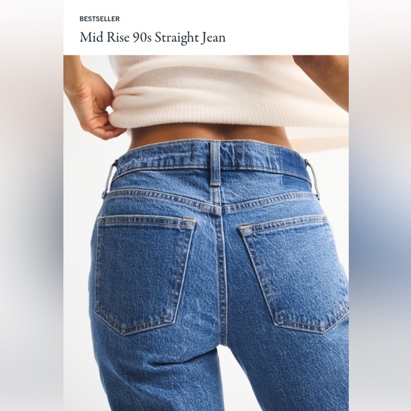 Abercrombie Mid Rise 90s Straight Jean 28L - Picture 3 of 11